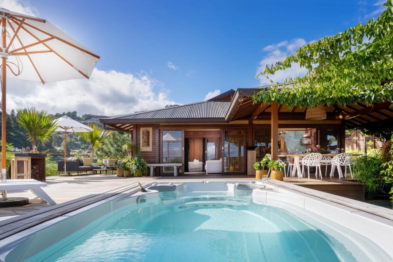 Villa Manuiti, Balinese Luxury Home - Private Swim Spa, Ocean View - Ofyr Bbq - Koi Pond Punaauia  Extérieur photo