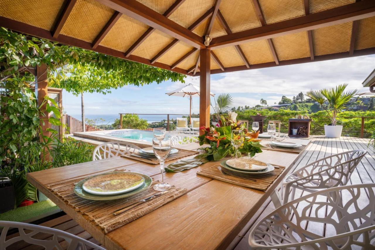 Villa Manuiti, Balinese Luxury Home - Private Swim Spa, Ocean View - Ofyr Bbq - Koi Pond Punaauia  Extérieur photo